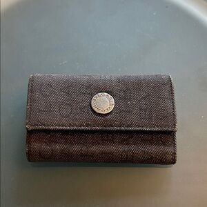 Bulgari Black Wallet with Silver Accent